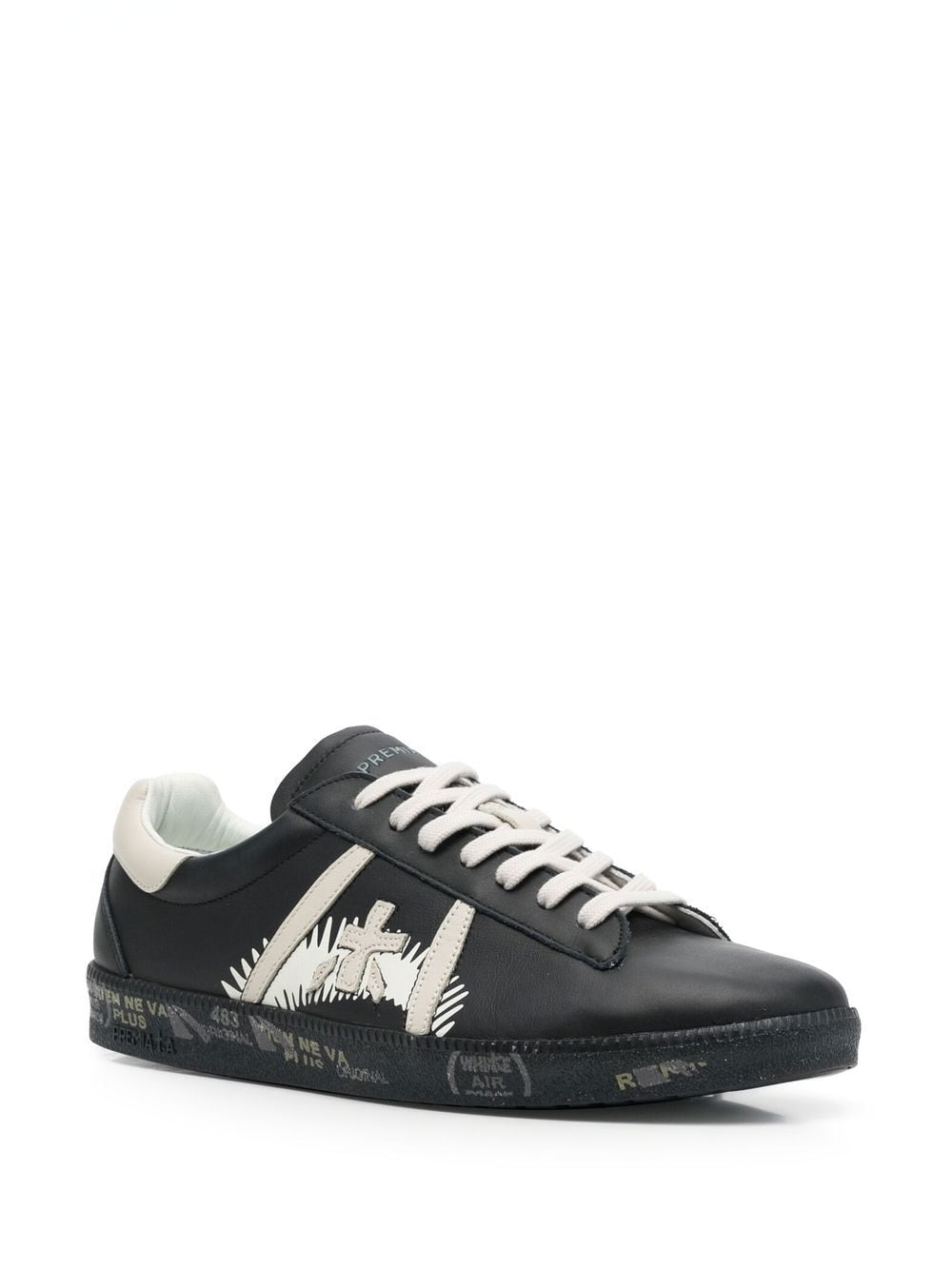 Andy black sneaker with cream accents