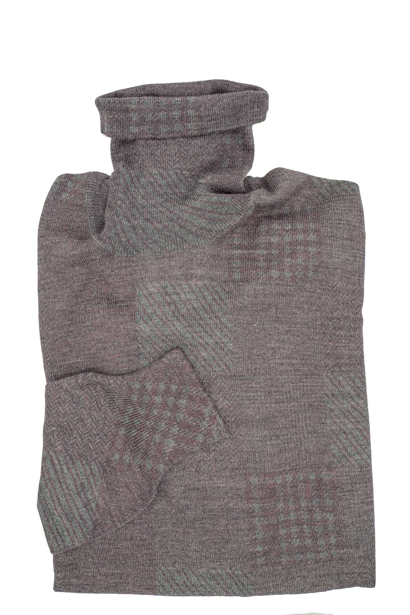 Cashmere pattern weave polo neck