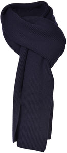 Ribbed straight cut knitted scarf