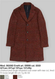 Unstructured single-breasted coat