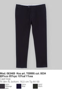 Slim fit brushed cotton trousers