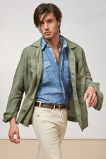 Load image into Gallery viewer, Linen shirt with pocket patches
