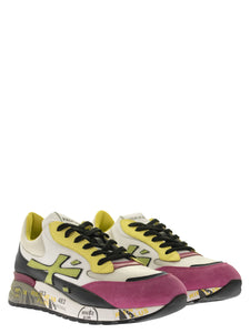 Django thick sole sneaker with pink and yellow accents